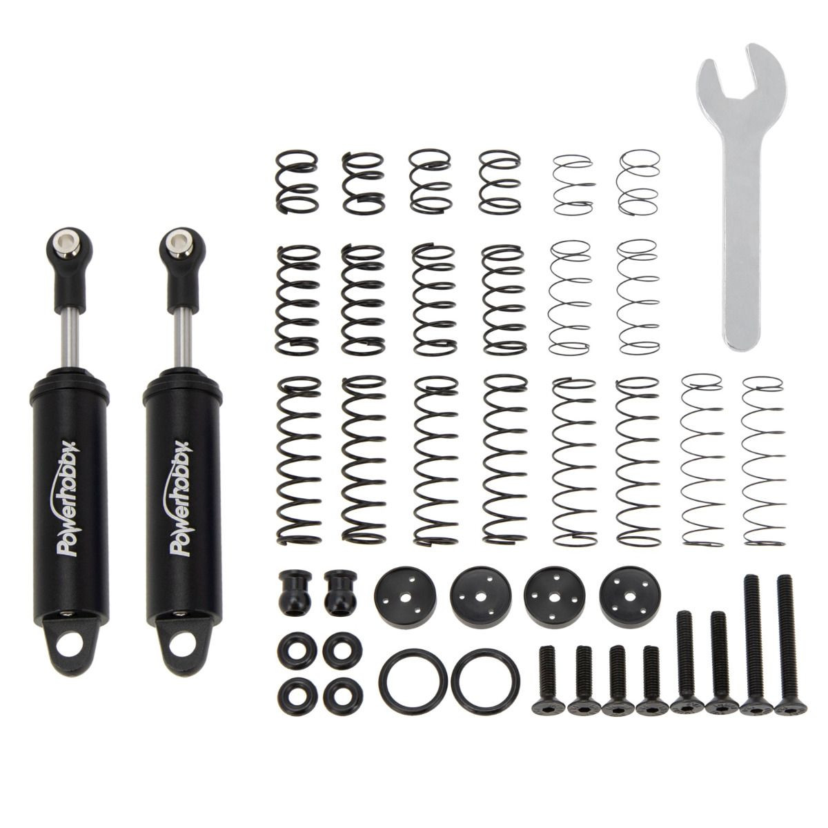 Power Hobby 80mm Promatics Two Stage Internal Spring Shocks, Black PHB5672BLACK
