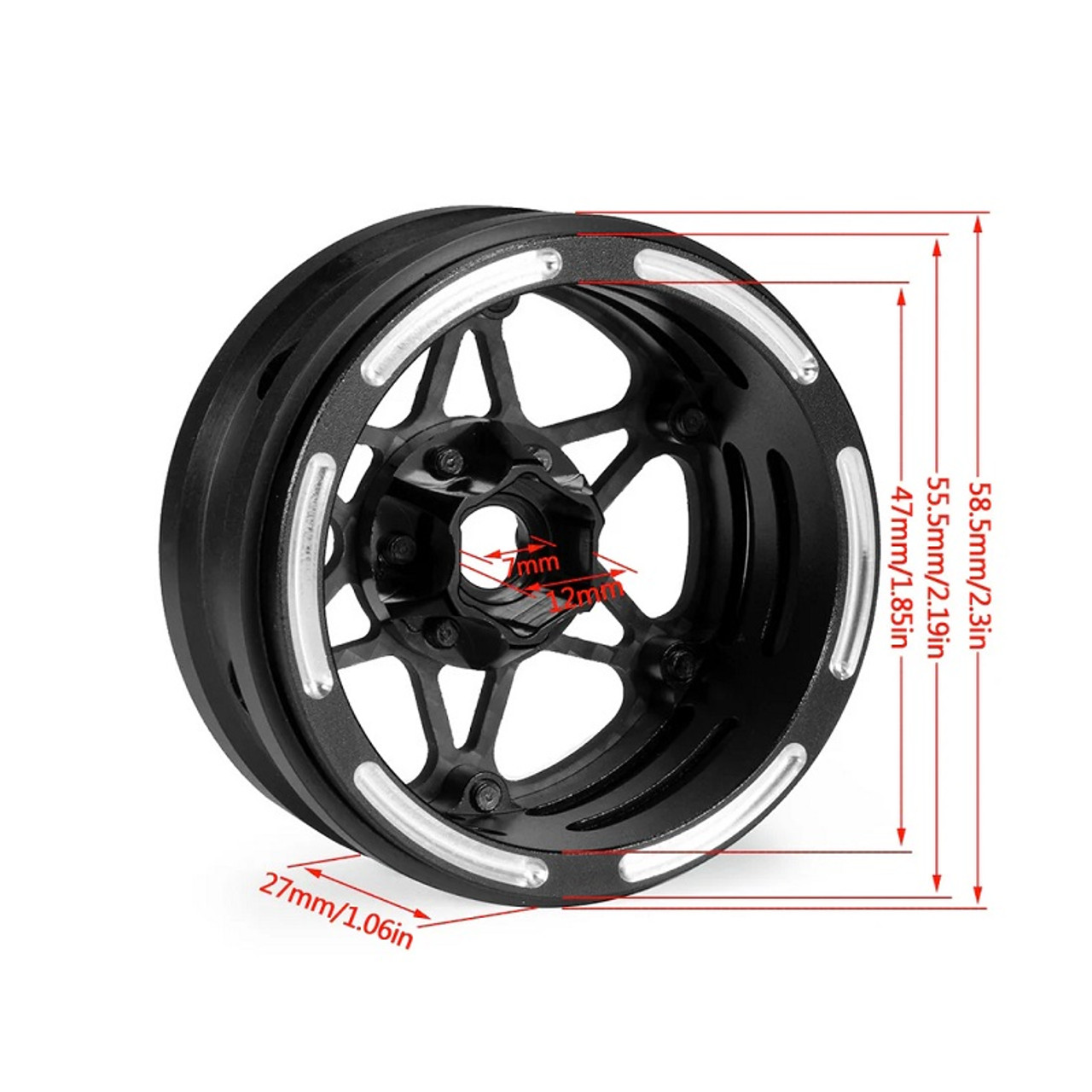 1.9" Carbon Fiber Lightweight Beadlock Wheels A, 1/10 Rock 1.9" Carbon Fiber Lightweight Beadlock Wheels A, 1/10 Rock