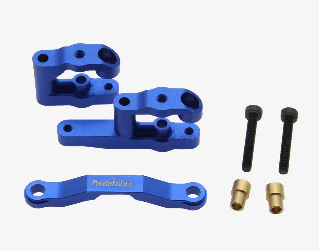 Power Hobby Aluminum Steering Set, Blue, for Arrma Grom PHB6566BLUE