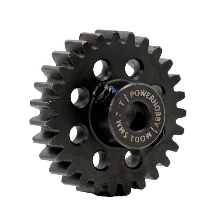 Power Hobby Hardened Steel 25T Mod1 5mm Pinion Gear with 2 Grub Screws PHBPH25TM5