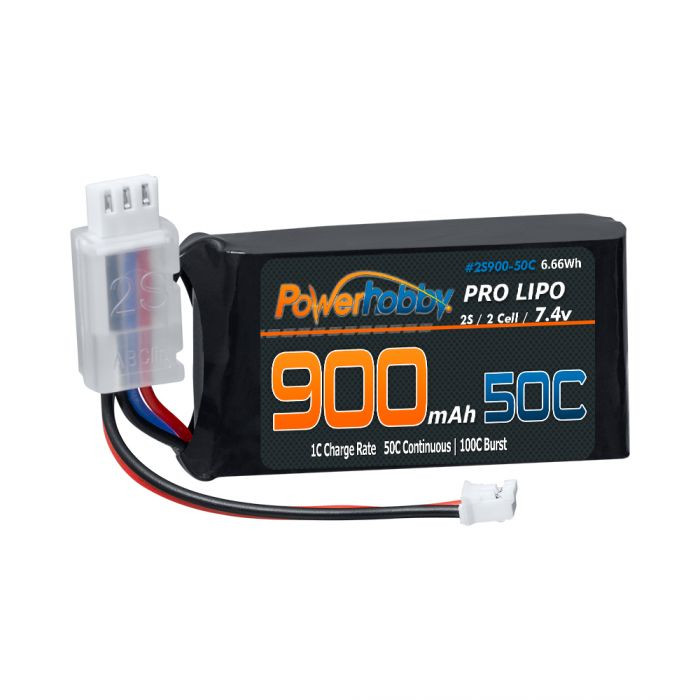 Power Hobby 2S 900MAH 50C Upgrade Lipo Battery, for Axial SCX24 PHBPH2S900MAH50C
