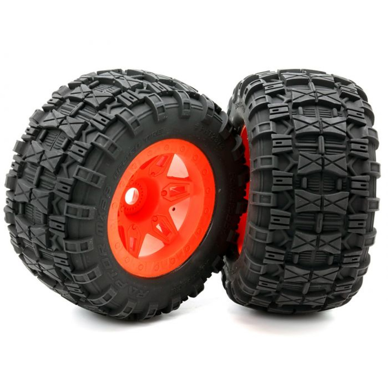 1/8 Raptor 3.8" Belted All Terrain Tires 17mm Mounted 1/8 Raptor 3.8" Belted All Terrain Tires 17mm Mounted