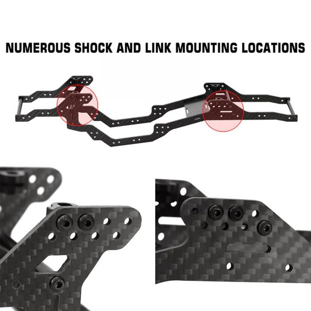 LCG Carbon Fiber Chassis Kit Frame, for Axial SCX10 LCG Carbon Fiber Chassis Kit Frame, for Axial SCX10