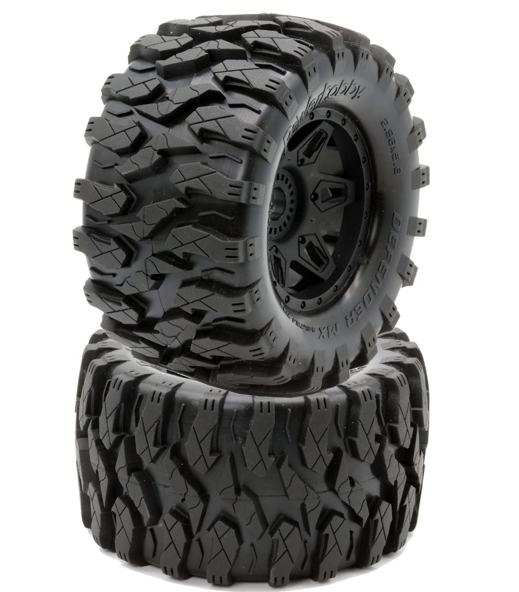 Power Hobby Defender MX Belted All Terrain Tires Mounted 17mm Traxxas PHBPHT2383