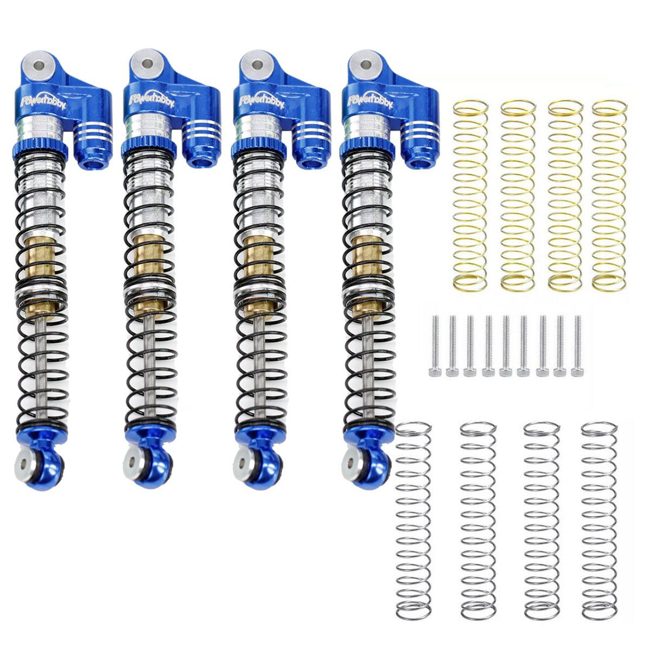 1/24 Aluminum 58mm Long Travel Shocks, Blue, for Axial SCX24 1/24 Aluminum 58mm Long Travel Shocks, Blue, for Axial SCX24