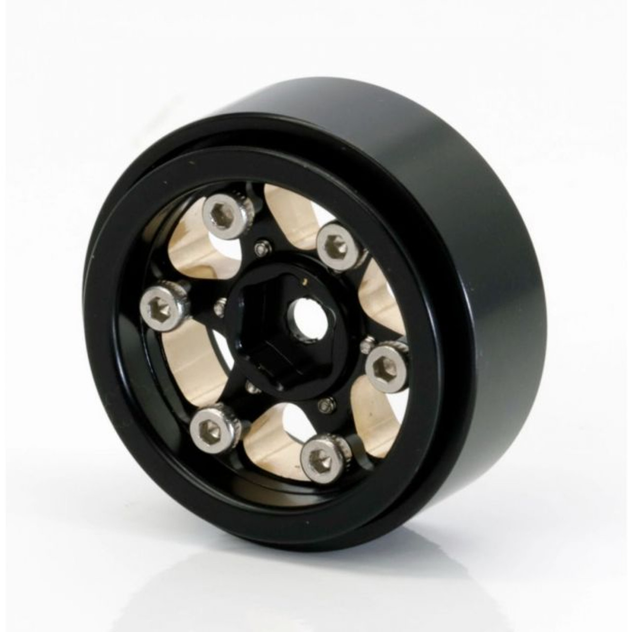1.0" Black Brass Beadlock Crawler Wheels, 1/24 TRX4M 1.0" Black Brass Beadlock Crawler Wheels, 1/24 TRX4M