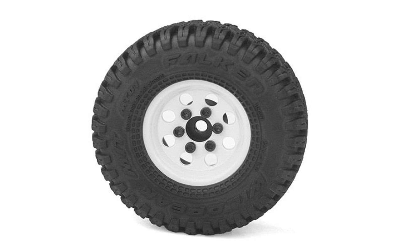 Stamped Steel 1.0" Pro8 Beadlock Wheels, White Stamped Steel 1.0" Pro8 Beadlock Wheels, White