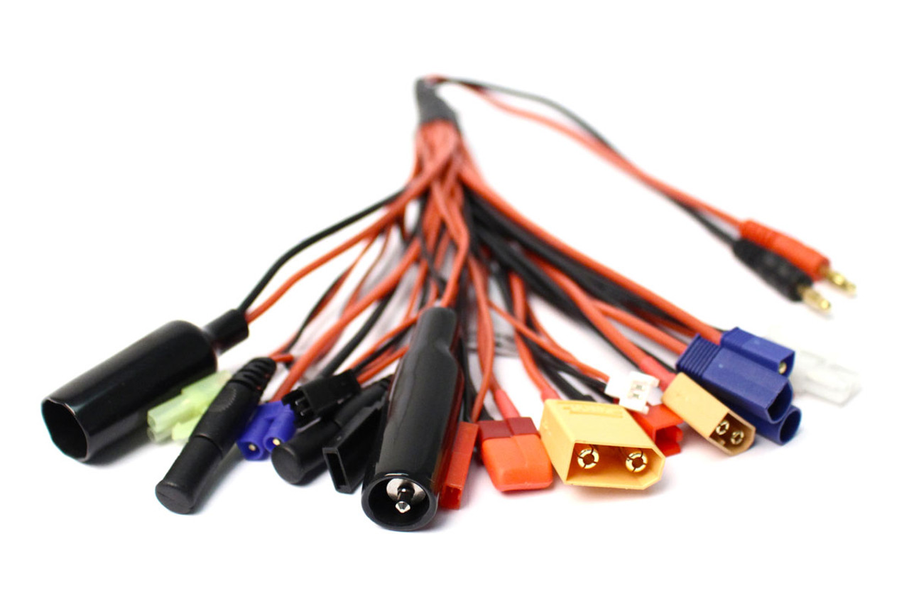 19 Function Charge Adapter to Male 4mm Bullets - 300mm Wire 19 Function Charge Adapter to Male 4mm Bullets - 300mm Wire