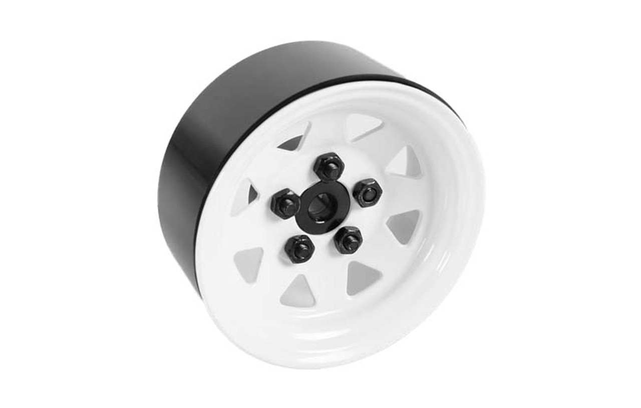 5 Lug Wagon 1.9" Steel Stamped Beadlock Wheels (White) 5 Lug Wagon 1.9" Steel Stamped Beadlock Wheels (White)