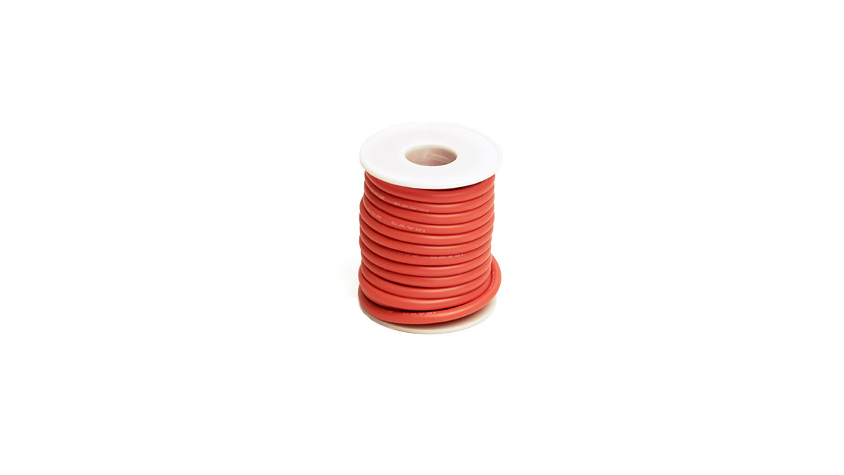 Racers Edge 12 Gauge Silicone Ultra-Flex Wire; 25' Spool (Red) RCE1204