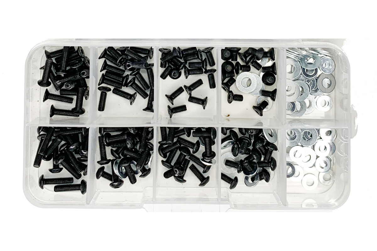 Racers Edge 1/10 High Strength Steel Screw Assortment Box for RC Car (180 RCE3117