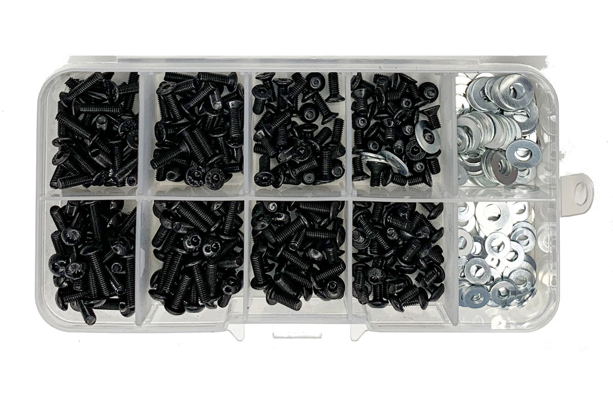 Racers Edge 1/10 High Strength Steel Screw Assortment Box for RC Car (300 RCE3118