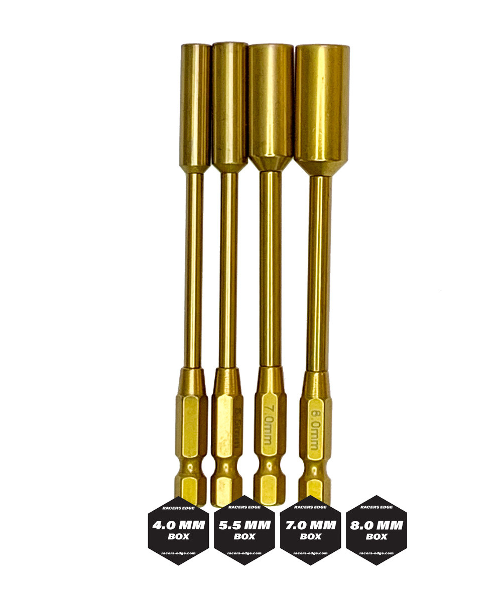 Racers Edge Titanium Metric Nut Tips, Power Tool Replacements (4pcs) RCE7203