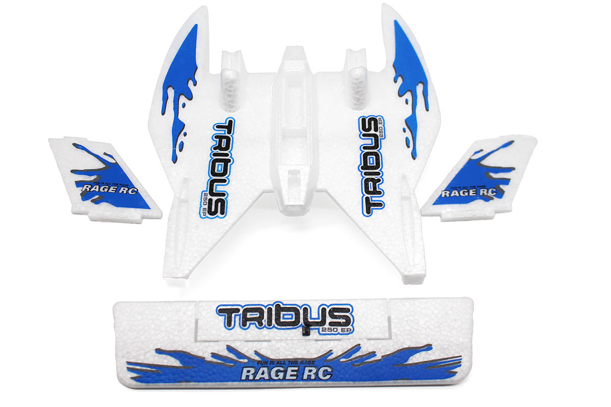 Rage R/C Foam Parts Set with Blue Decals; Tribus RGR3105