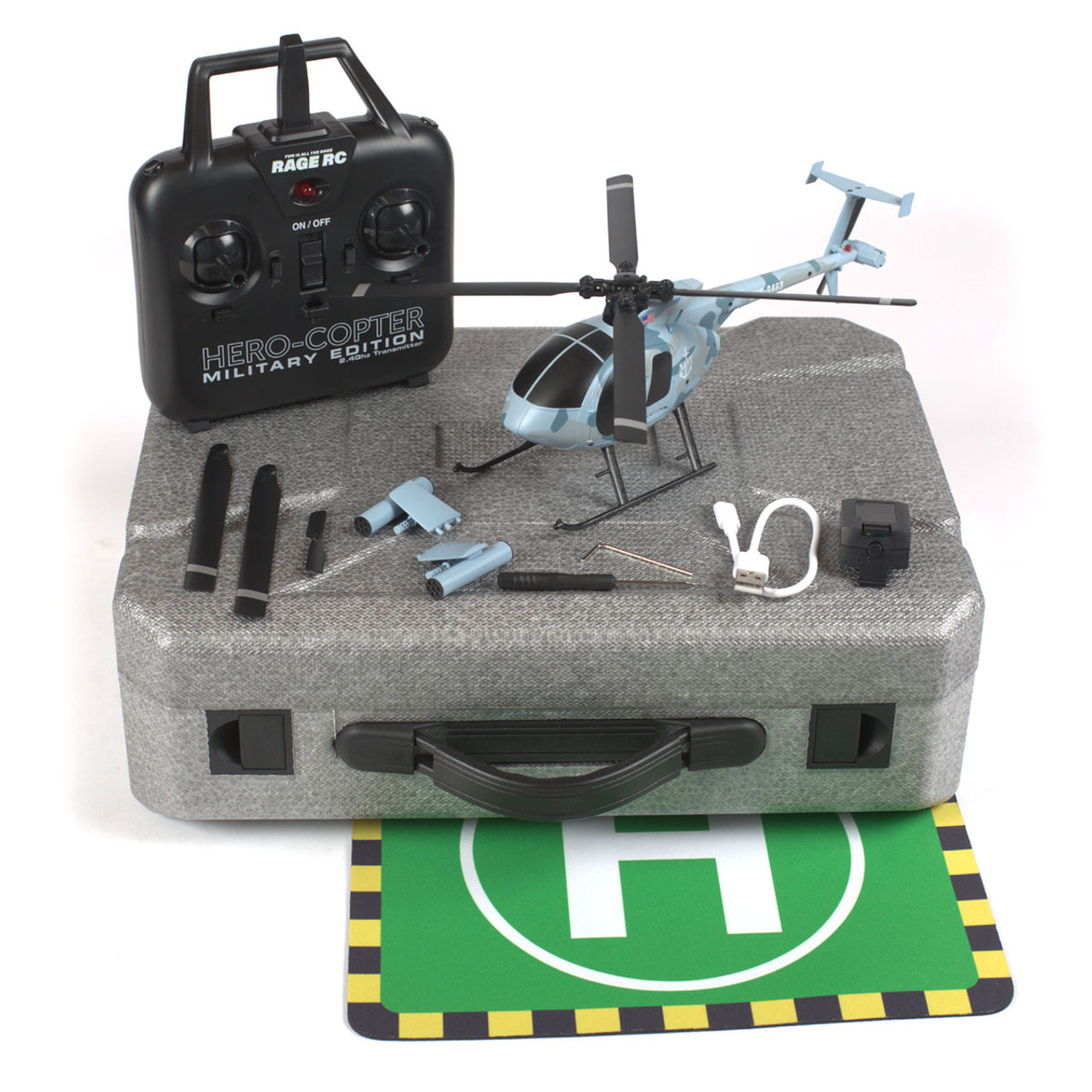 Hero-Copter Military, 4-Blade RTF Heli; Navy Hero-Copter Military, 4-Blade RTF Heli; Navy