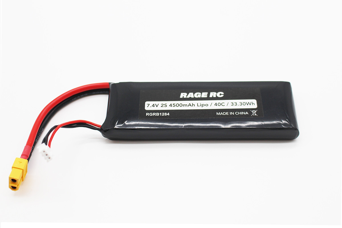 Rage R/C 2S 7.4V 4500mAh 40C Battery Pack with XT60; Velocity 900BL RGRB1284