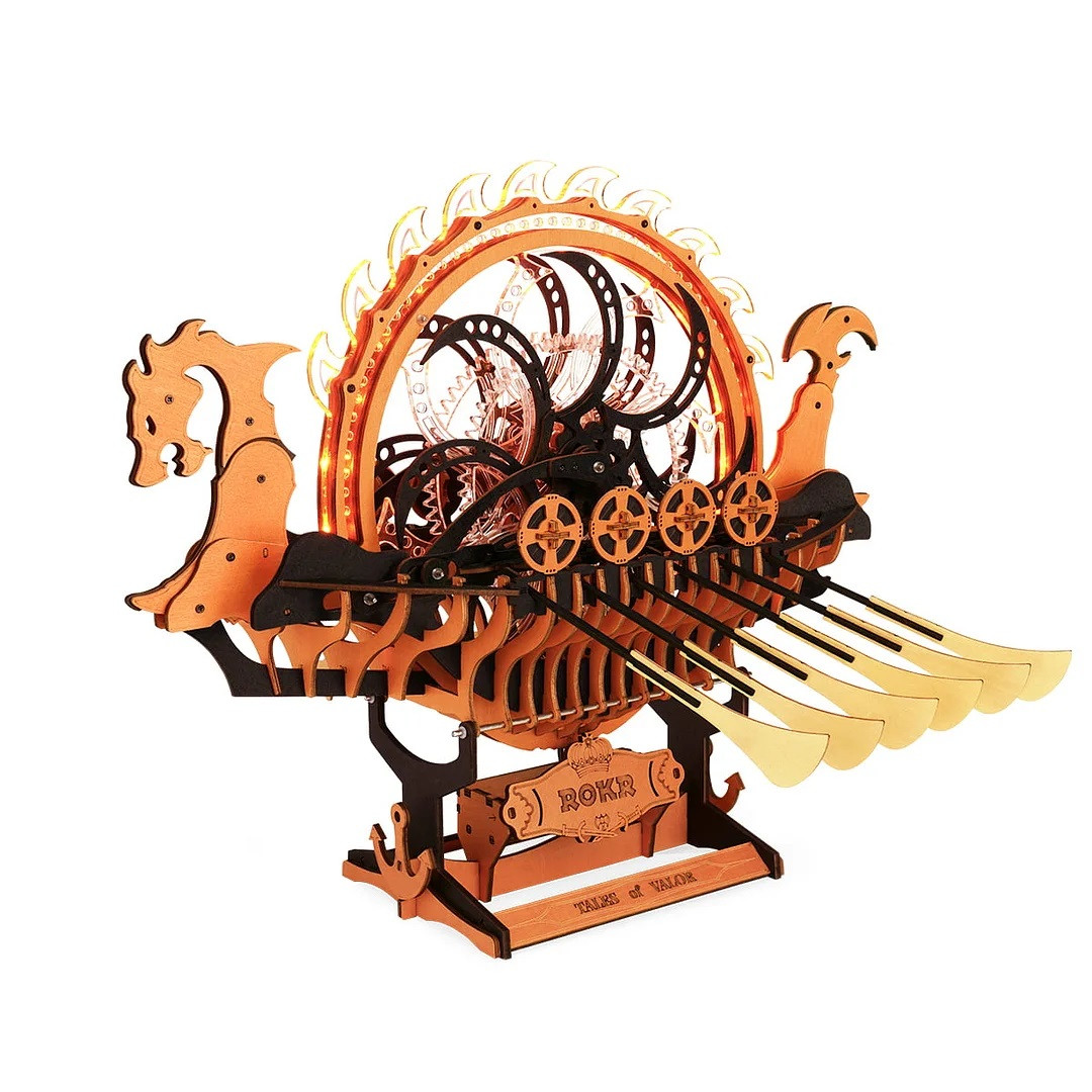 Robotime Viking Dragon Ship, Mechanical 3D Wooden Puzzle ROELK802