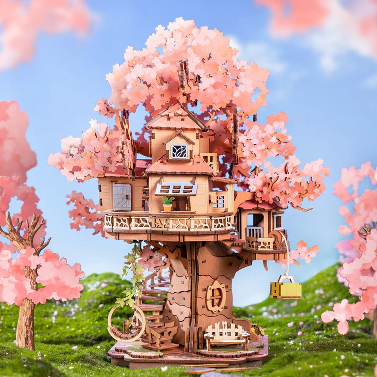 Sakura Tree House, DIY Wooden 3D Puzzle Sakura Tree House, DIY Wooden 3D Puzzle