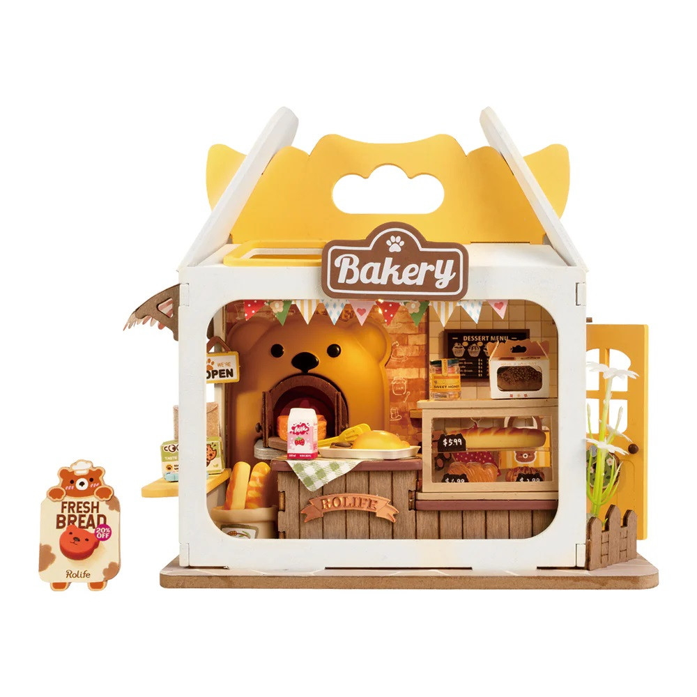 Robotime Teddy's Breadbox Shop DIY Miniature House Kit ROEDS033