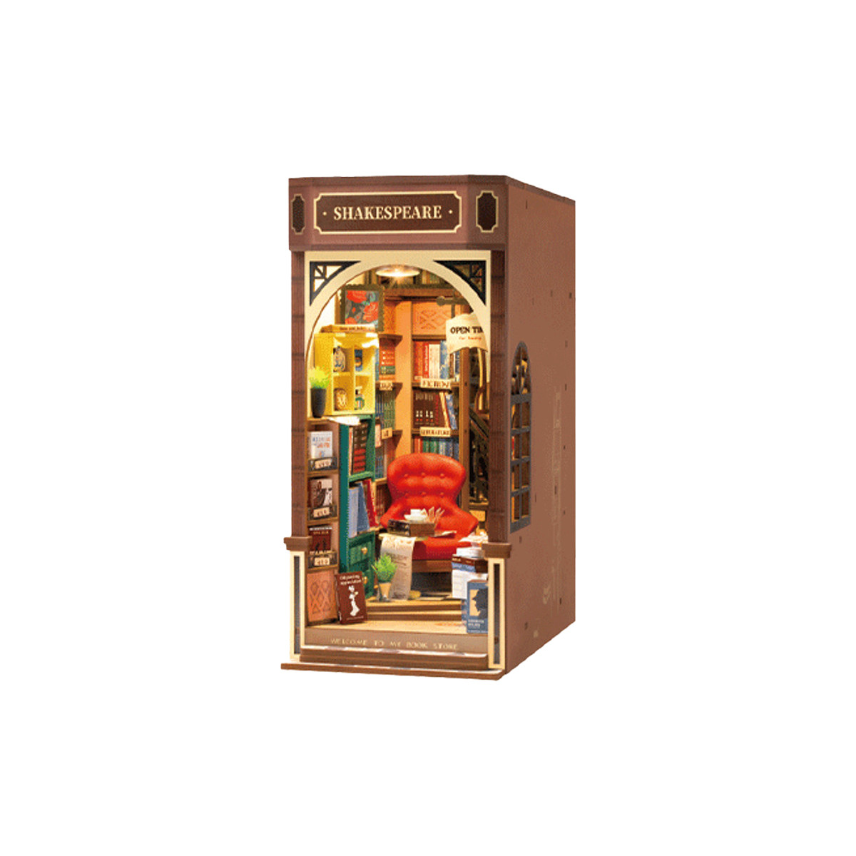 Robotime Rolife Bookstore DIY Book Nook Shelf Insert Kit ROETGB07