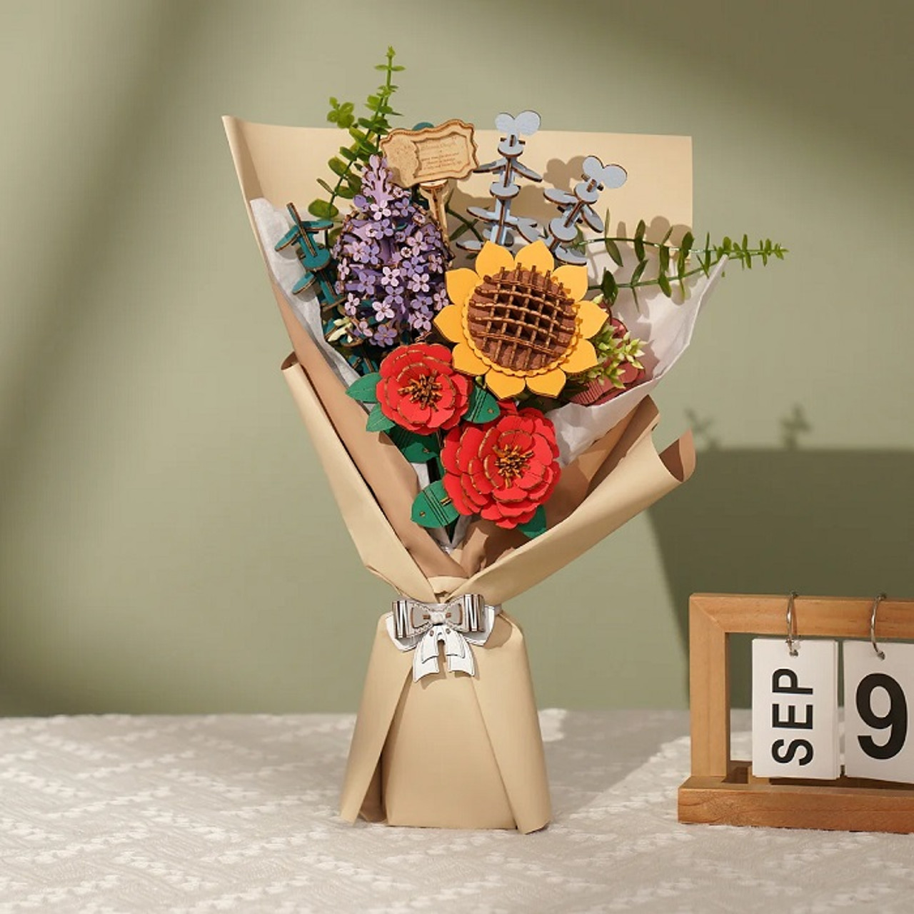 Wooden Flower Bouquet 3D Wooden Puzzle Wooden Flower Bouquet 3D Wooden Puzzle