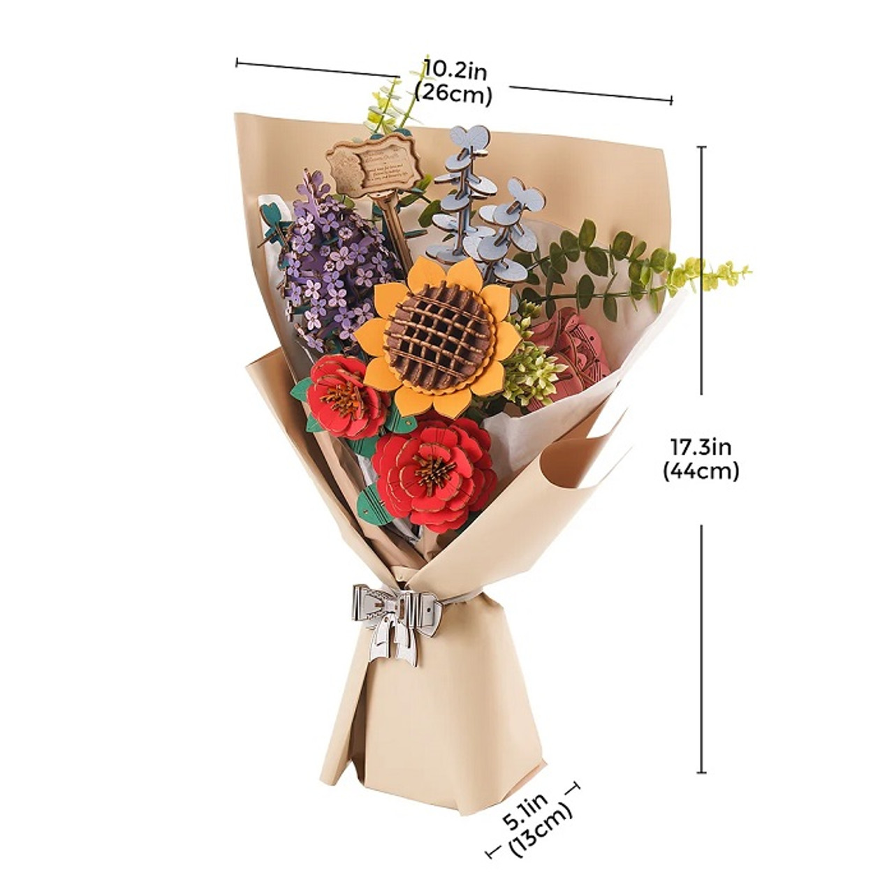 Wooden Flower Bouquet 3D Wooden Puzzle Wooden Flower Bouquet 3D Wooden Puzzle
