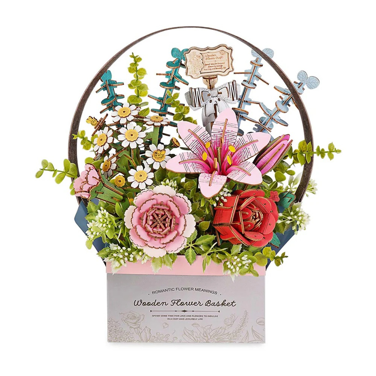Wooden Flower Basket DIY 3D Puzzle Wooden Flower Basket DIY 3D Puzzle