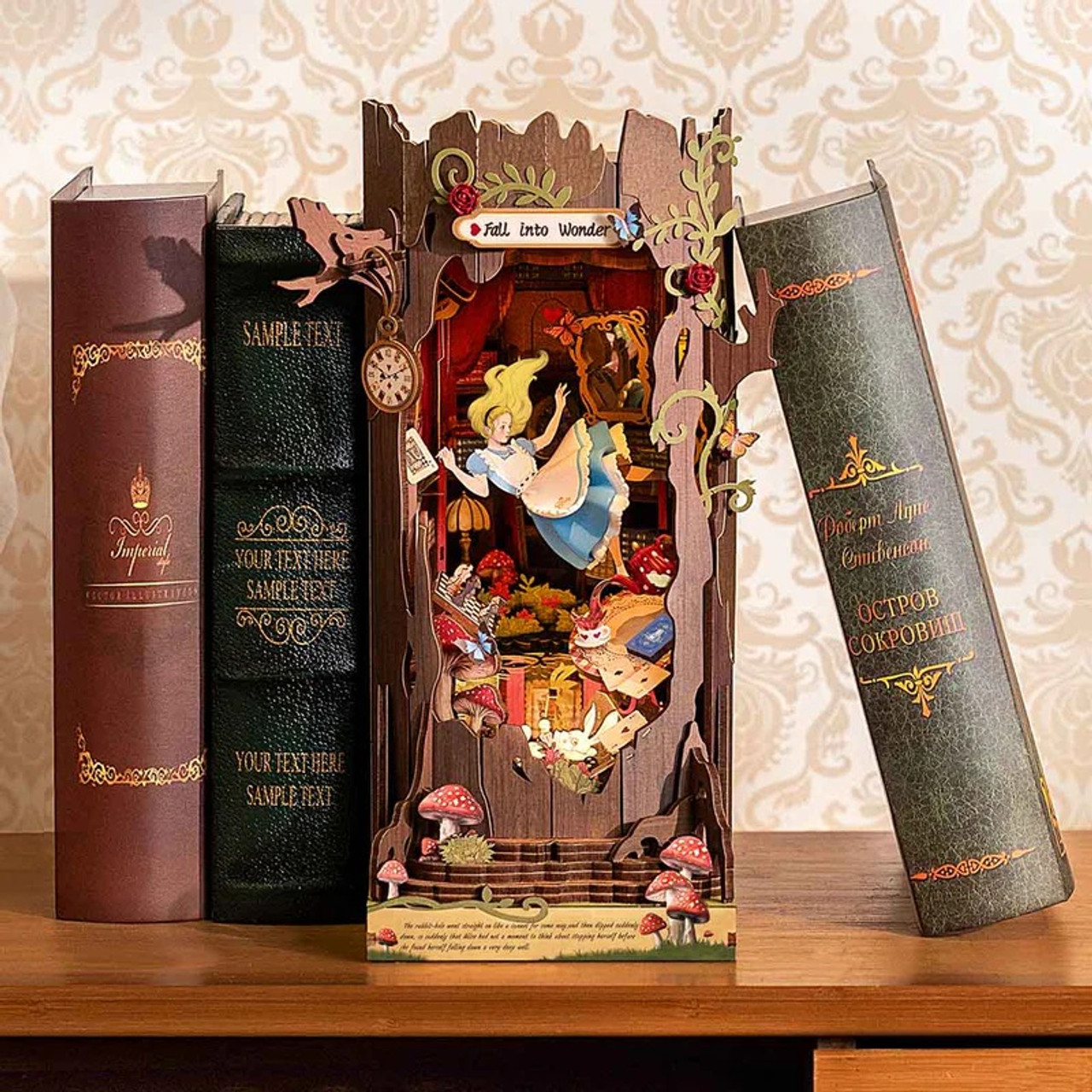 Alice Adventure DIY Book Nook Shelf Insert Kit Alice Adventure DIY Book Nook Shelf Insert Kit