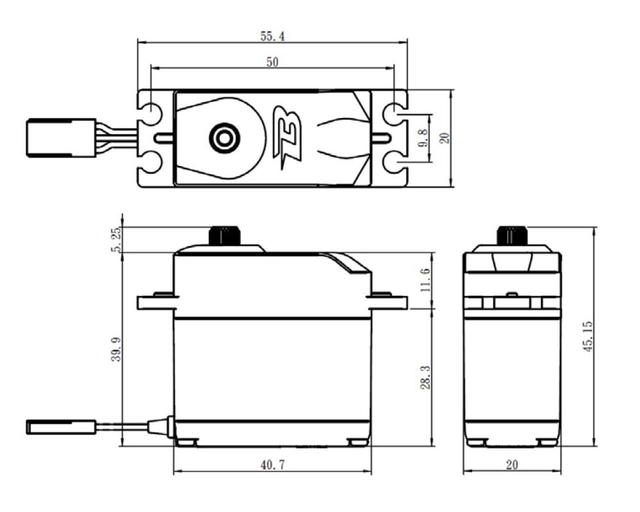 Budget Analog Servo, 0.16sec / 97oz-in (7kg-cm) @ 6V Budget Analog Servo, 0.16sec / 97oz-in (7kg-cm) @ 6V