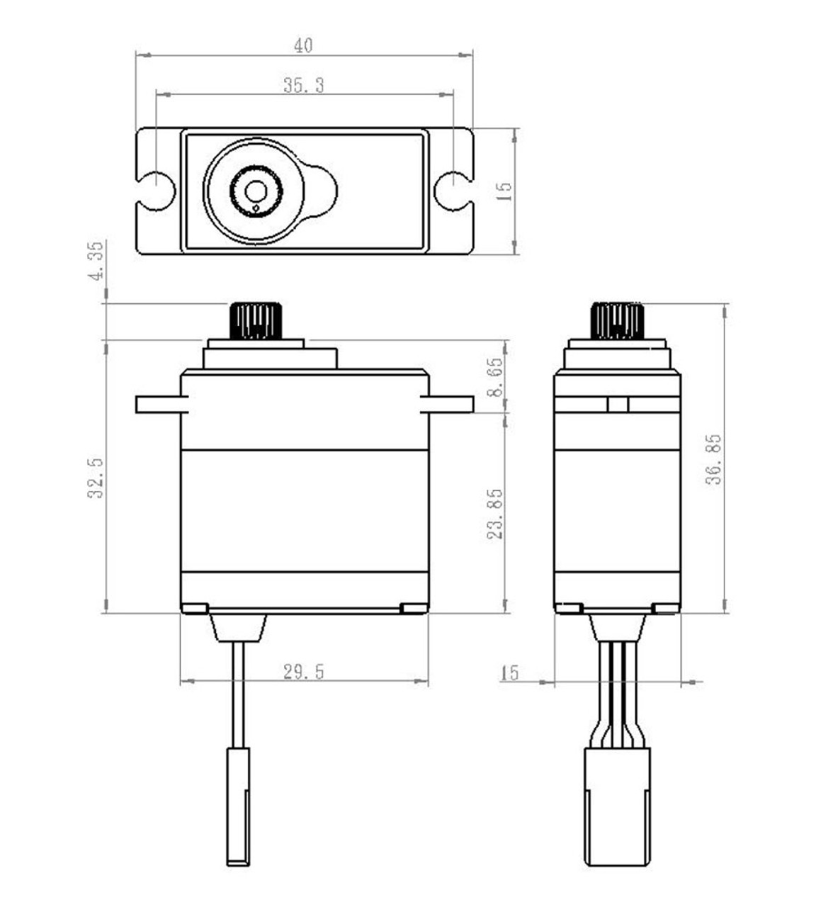 Waterproof Premium Mini Servo w/Soft Start .10sec/111oz@7.4v Waterproof Premium Mini Servo w/Soft Start .10sec/111oz@7.4v