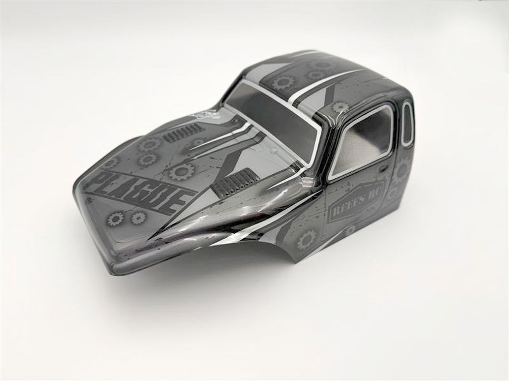 Clear "PLAGUE" 1/10th Crawler CompBody Set w/Stickers & Mask