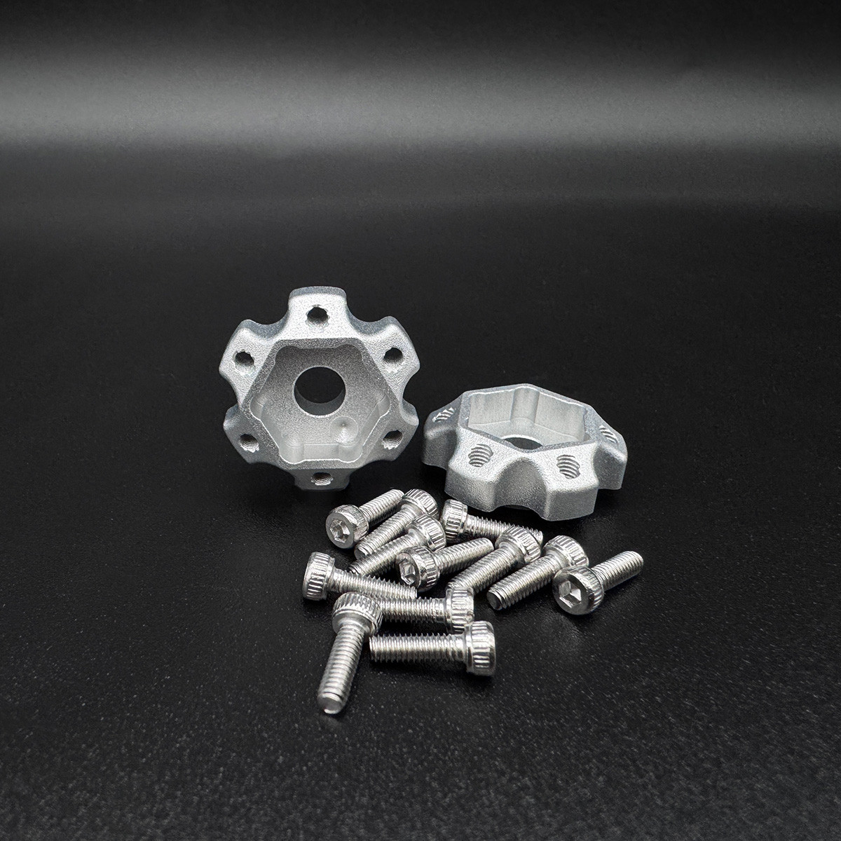 12mm Hex "DOT" Machined Aluminum Hubs (2) "1 DOT 2mm"