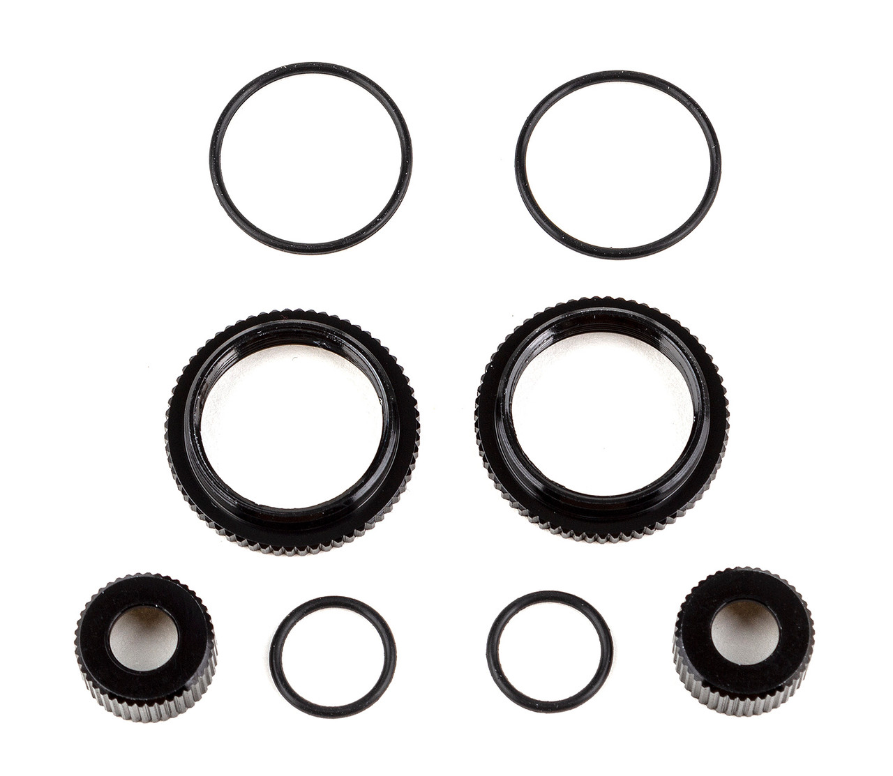 Team Associated 13mm Shock Collar and Retainer Set, Black Aluminium ASC91929