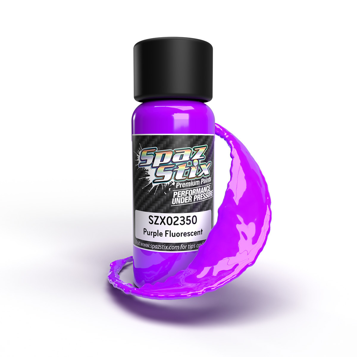 Spaz Stix Purple Fluorescent Airbrush Ready Paint, 2oz Bottle SZX02350