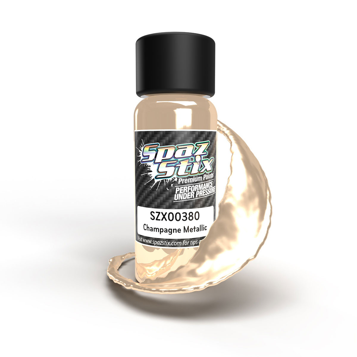 Spaz Stix Champagne Metallic Airbrush Ready Paint, 2oz Bottle SZX00380