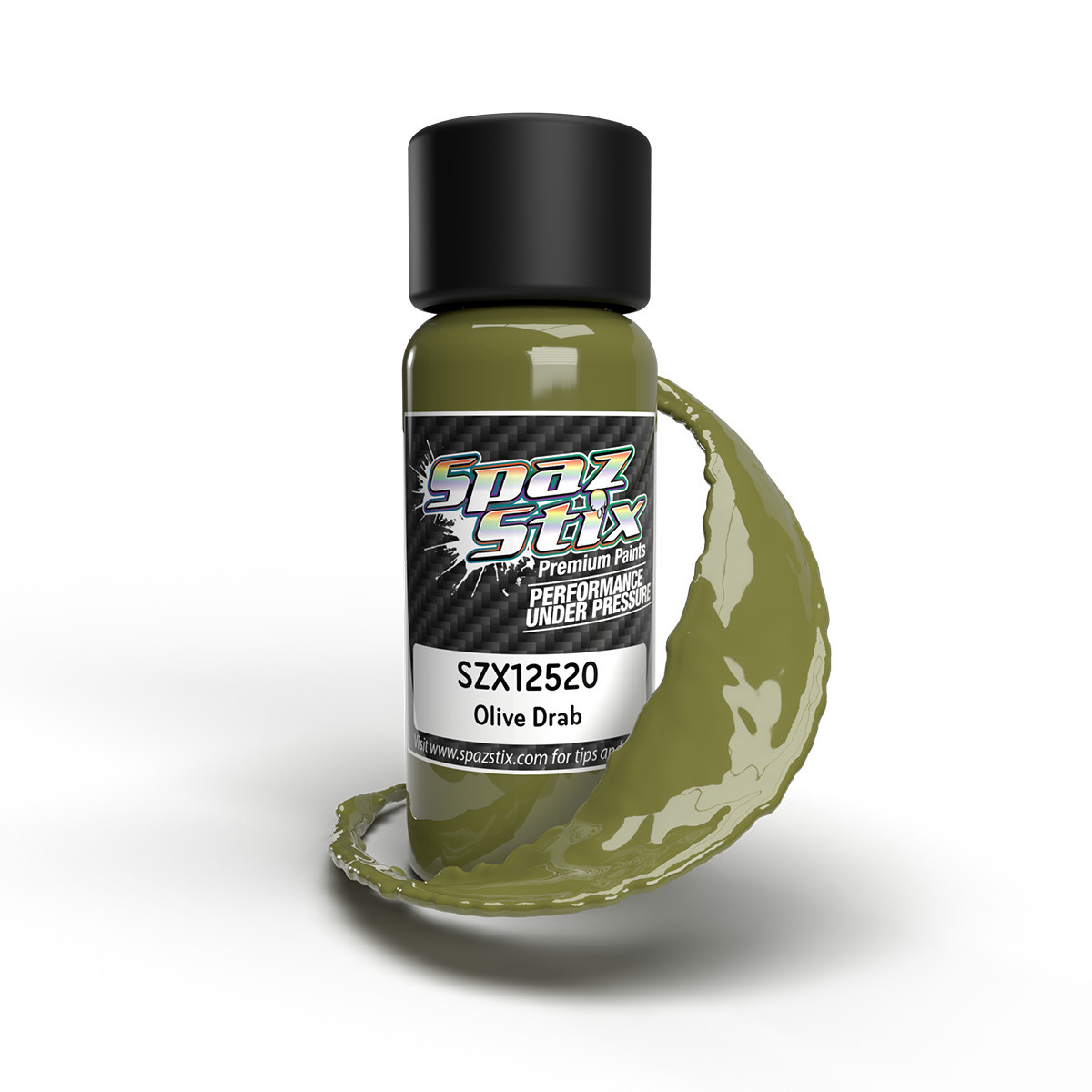 Spaz Stix Olive Drab Airbrush Ready Paint, 2oz Bottle SZX12520