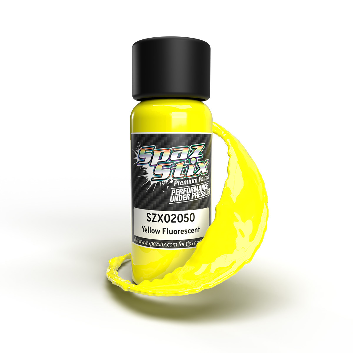Spaz Stix Yellow Fluorescent Airbrush Ready Paint, 2oz Bottle SZX02050