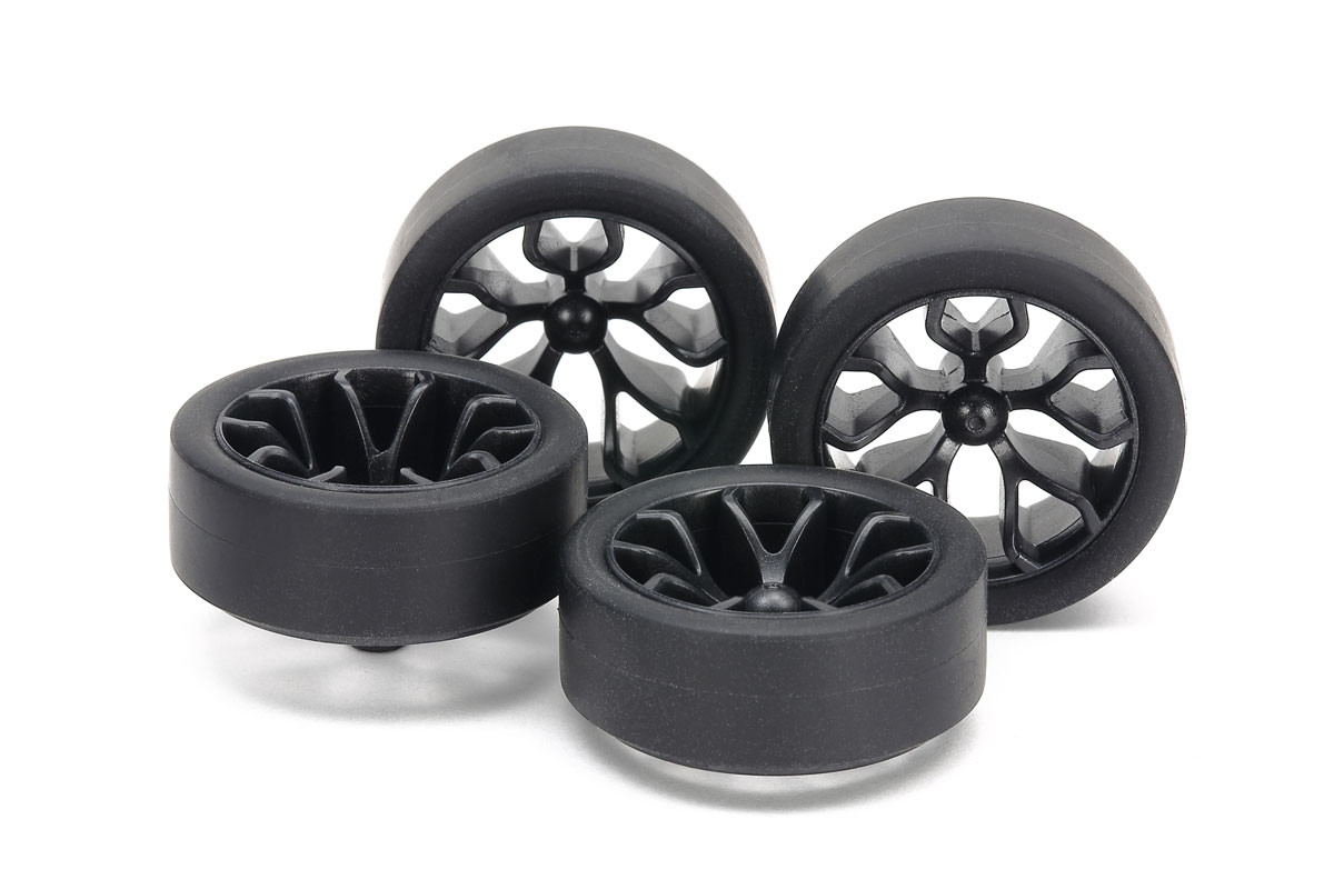Tamiya Super Hard Small Diameter Low- Profile Tires (26mm) & Carbon TAM15542