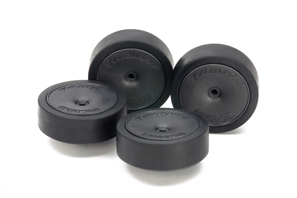 Tamiya JR 31mm Tires/Carbon Wheels, Low Friction/Large Diameter/ TAM15544