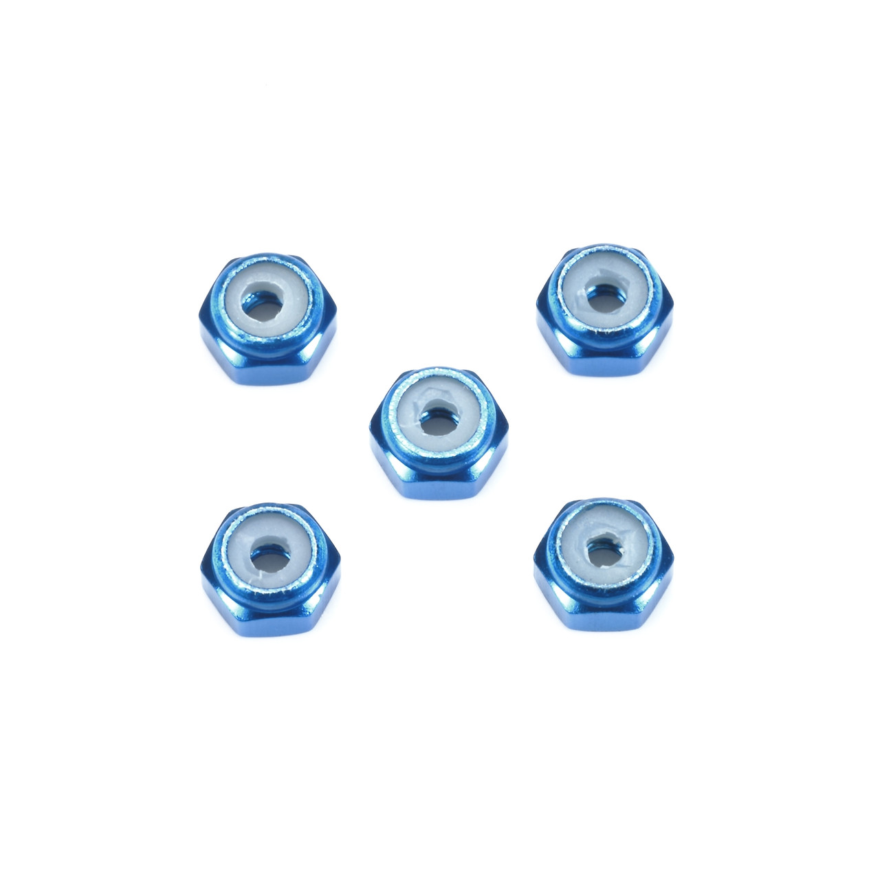 Tamiya 2mm Aluminum Lock Nut Blue 5pcs. TAM15500