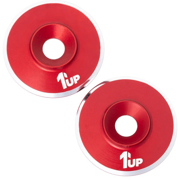 1UP Racing 7075 LowPro Wing Washers, M3, Red Shine, 2pcs 1UP820521