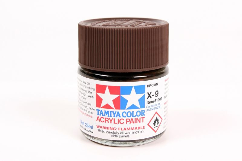 Tamiya Acrylic X-9 Brown, 23ml Bottle TAM81009