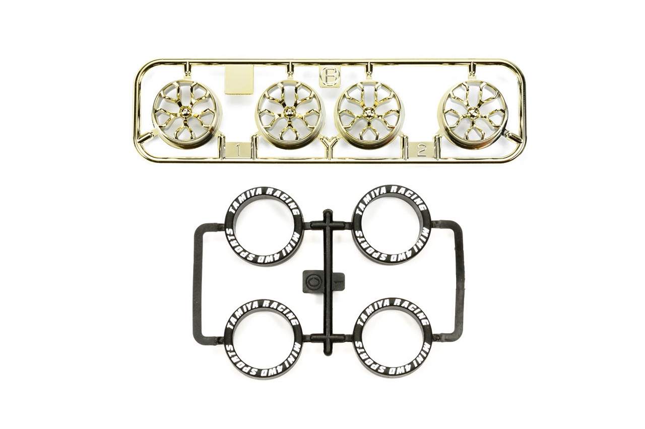 JR PL Tire/Plated Wheel Set, Gold Plated (Y-Spoke) JR PL Tire/Plated Wheel Set, Gold Plated (Y-Spoke)