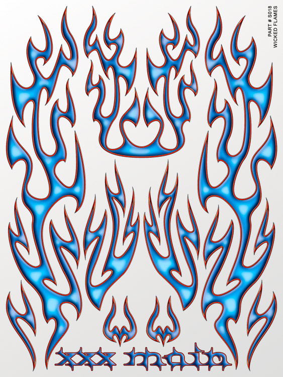 XXX Main Racing Wicked Flames Sticker Sheet XXXS018