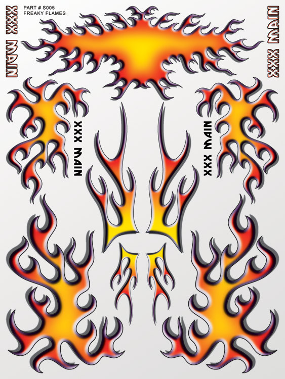 XXX Main Racing Freaky Flames Sticker Sheet XXXS005
