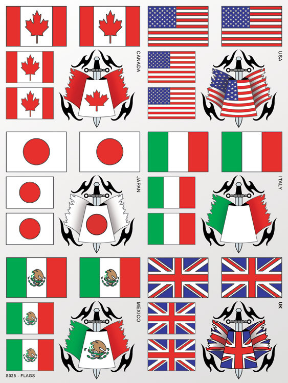 XXX Main Racing Flags Sticker Sheet XXXS025