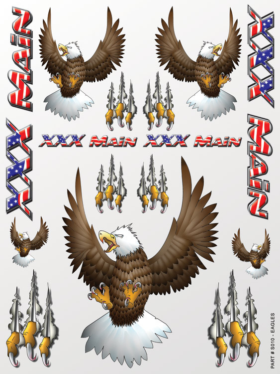 XXX Main Racing Eagles Sticker Sheet XXXS010
