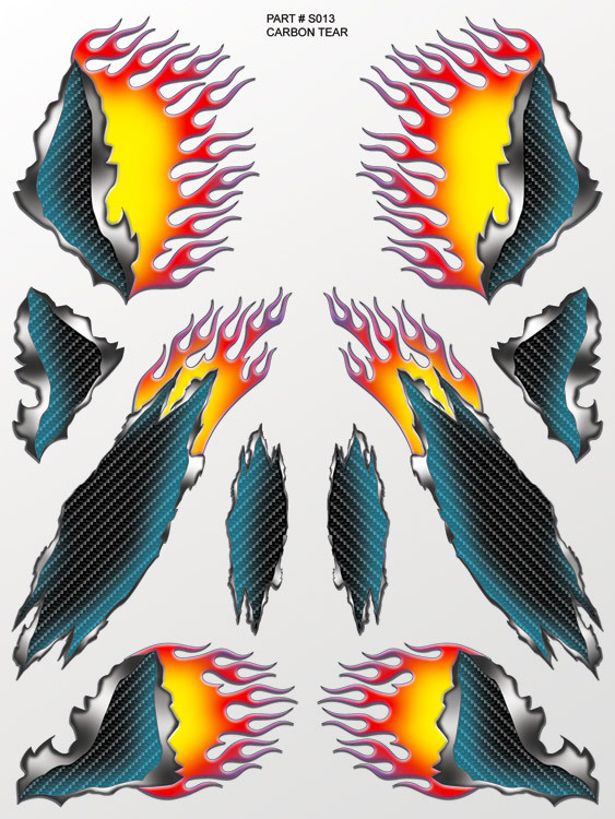 XXX Main Racing Carbon Tear Sticker Sheet XXXS013
