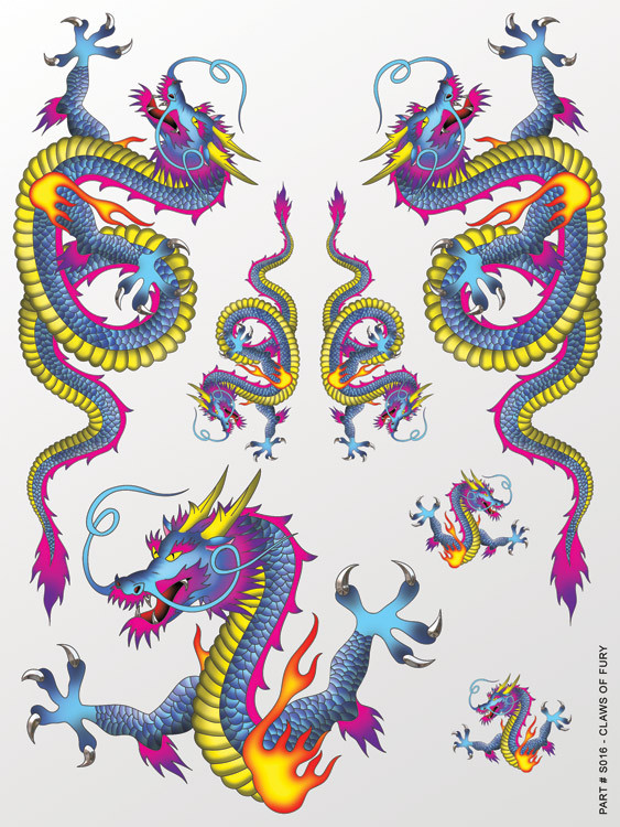 XXX Main Racing Claws of Fury Sticker Sheet XXXS016