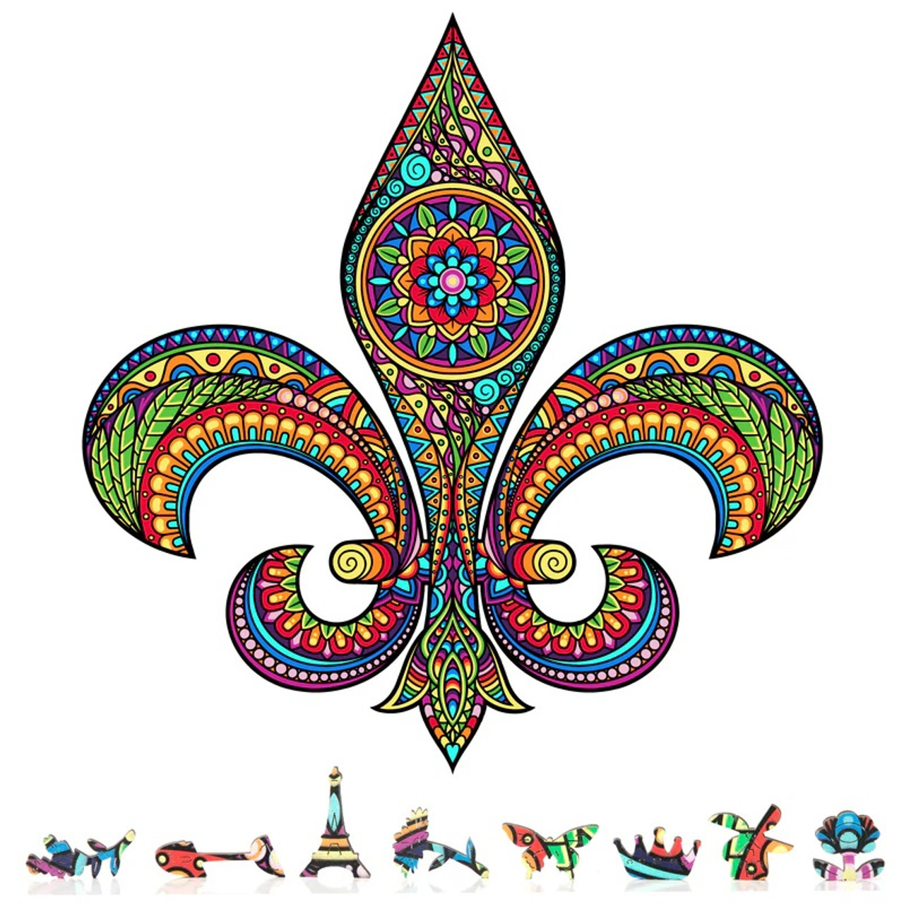 Fleur De Lis Wooden Puzzle, 500 Pcs Fleur De Lis Wooden Puzzle, 500 Pcs